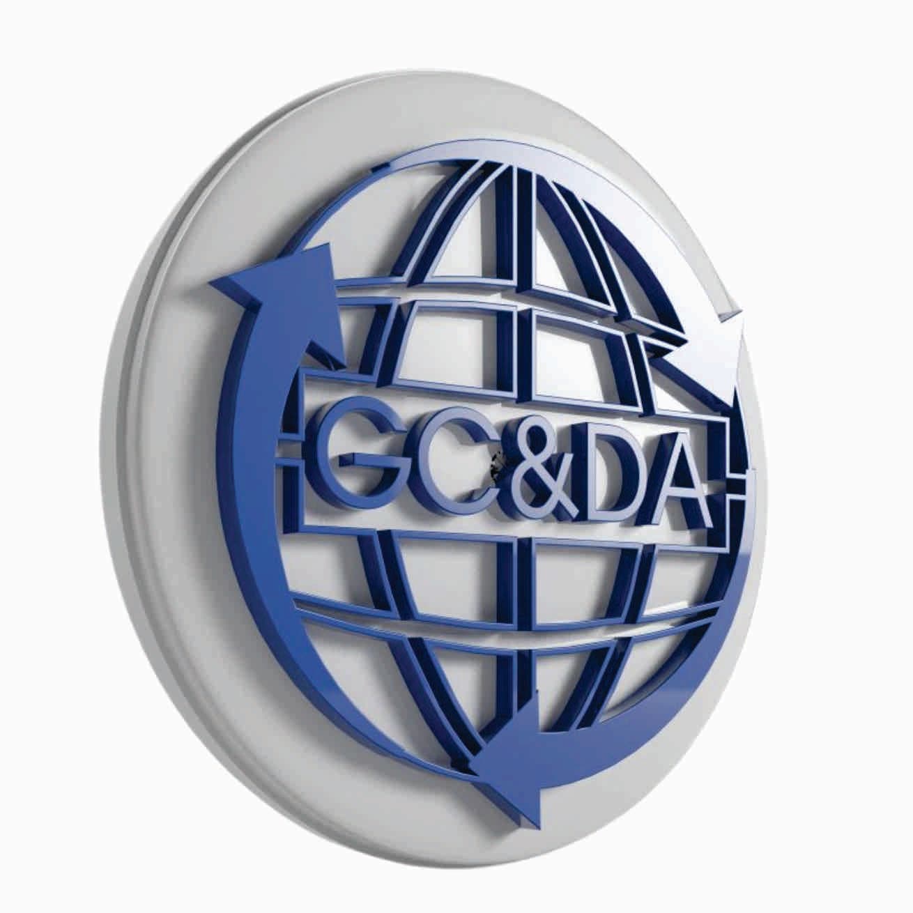 The GC&DA globe mark as a three-dimensional plaque